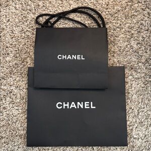 CHANEL Authentic Paper Shopping Bags Classic Black Bag